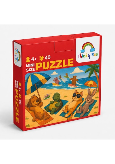 Yaz Tatili Mini Puzzle 40 Parça 3-7 Yaş Eğitici Çocuk Puzzle Yapboz