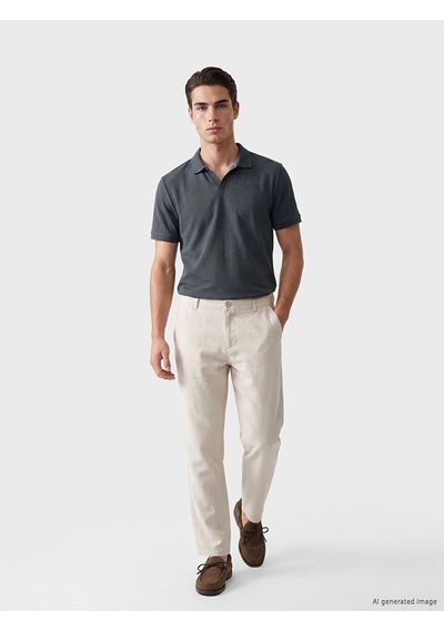 Lcwaıkıkı Classic Petrol Polo Yaka Dokulu Erkek Tişört