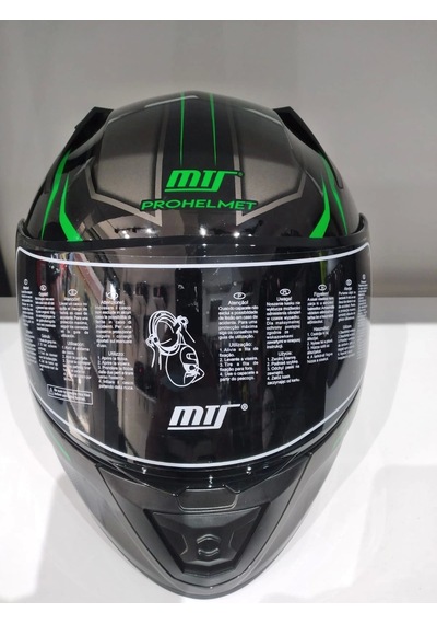 Mts Pro 801 Lead Güneş Gözlüklü Kask Siyah - Yeşil