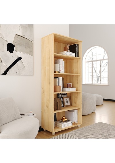 Kitaplık, Dosya Dolabı, Malzeme Rafı 190x80x40 Cm Safir Meşe Safir Meşe