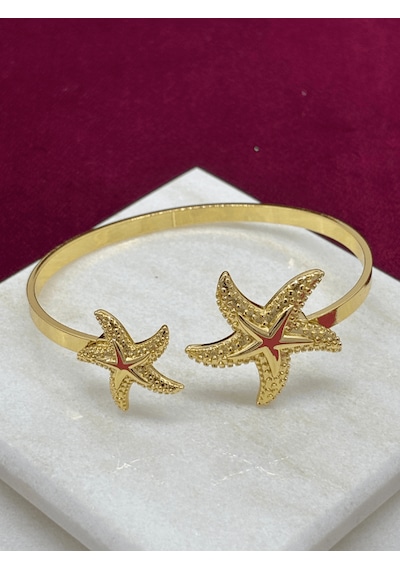 Çift Denizyıldızlı Vip Gold Ayarlanabilir Kelepçe Gold