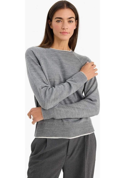 Defacto Relax Fit Bisiklet Yaka Kazak G9739ax25cwgr56 Gri-gr56
