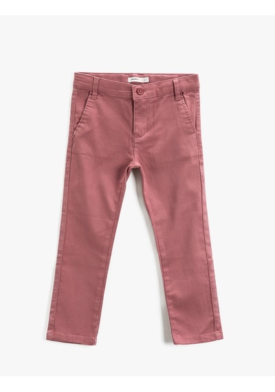 Koton Chino Basic Pantolon Pamuklu Cepli Somon 9ykb46405ow