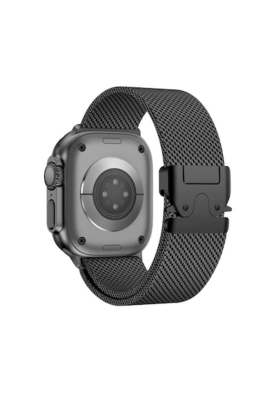 Forzacase Apple Uyumlu  Watch Se 3 44mm İle Mekanizmalı Metal Hasır Kordon Kayış - Fc864