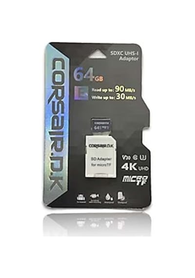 64gb V30 U3 Yüksek Hızlı Microsd Kart - 4k Uhd, Class 10 Telefon Fotoğraf Makinesi Destekli