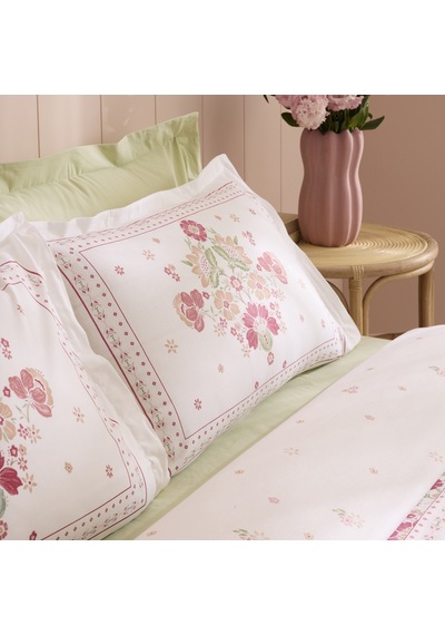 Kaşmir Home Mery %100 Pamuk Tek Kişilik Nevresim Takımı Pudra Pembe