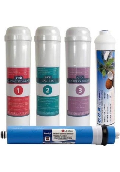 Ferah Ravent,bms LG Uyumlu ,ova,sulax,aqua Clean Aqvaplus Waterlife Tiger Conax Kapalı Kasa Filtre Seti 5li Aşama