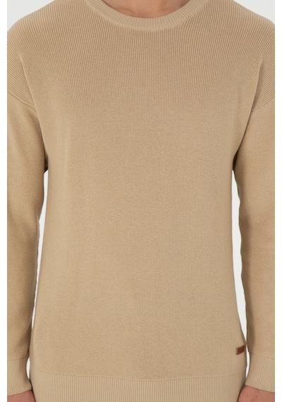 U.S. Polo Assn. Erkek Regular Fit Bisiklet Yaka Kum Basic Kazak 50298267-VR085