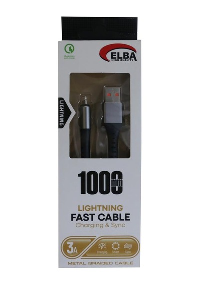 Elba ELB27-Apple Uyumlu iOS Lightning 3A Hızlı Şarj Kablosu Beyaz 1 M