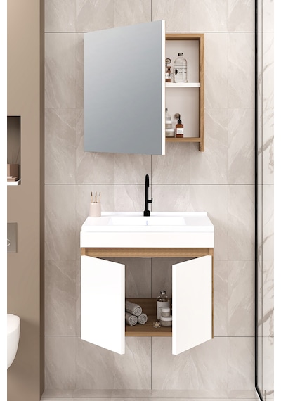 %100 Mdf 65 Cm Saura Banyo Dolabı Beyaz %100 Mdf 65 Cm Saura Banyo Dolabı Beyaz