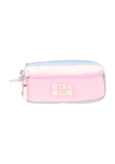 Calacilo Cloudy Pembe Mavi Renkli Kız Çocuk Üç Gözlü Kalem Çantası - Pembe - Mavi - C4088