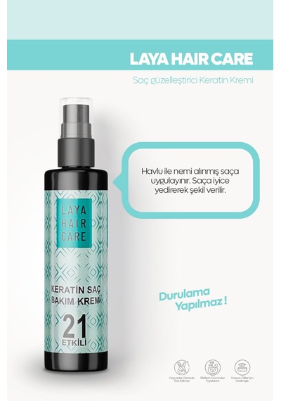 Laya Hair Care Keratin İçerikli Durulanmayan Saç Bakım Kremi 250 ML