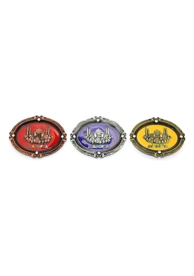 İstanbul Temalı Metal Magnet Ayasofya Kabartmalı