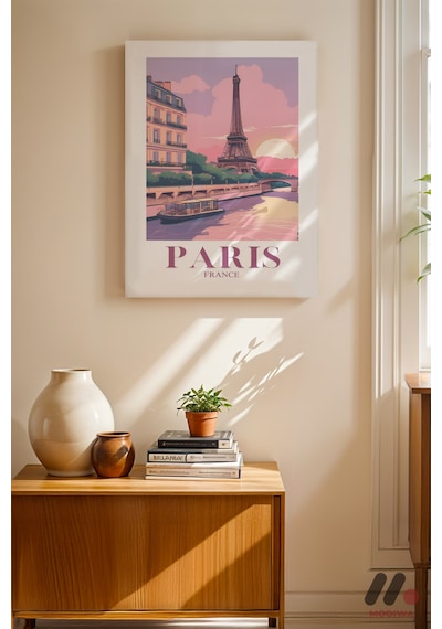 Paris Seyahat Posteri, Çerçevesiz Yüksek Kalite Duvar Afişi - Seyahat Severlere Hediye