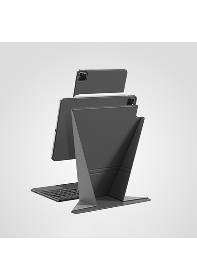 Apple Uyumlu iPad Air 11 2024 Magnetik Standlı Kılıf Amazingthing Matte Pro Mag Folio Siyah