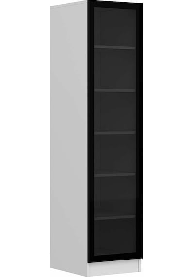 Minar Kale 1 Kapaklı Raflı Dolap Beyaz - Füme Cam 190cm