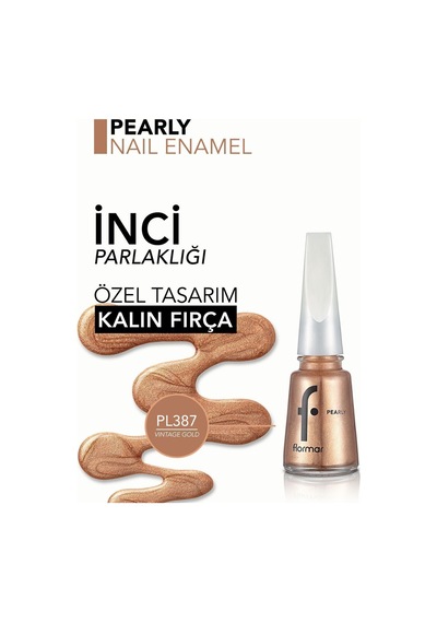 Flormar Sedefli Parlak Oje (BAKIR) - Pearly Nail Enamel - Pl387 Vintage Gold - 8682536035521