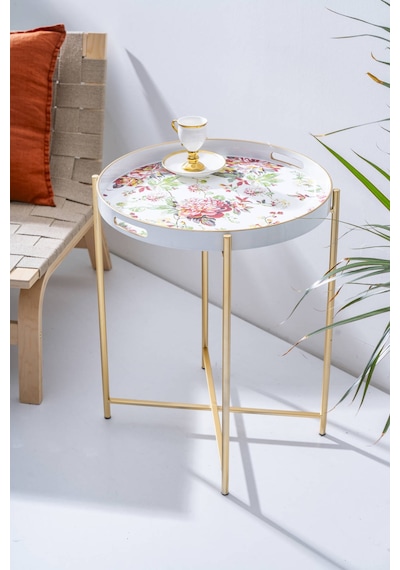 Acar Raya Çıkarılabilir Tepsili Sehpa - 49 Cm Renkli