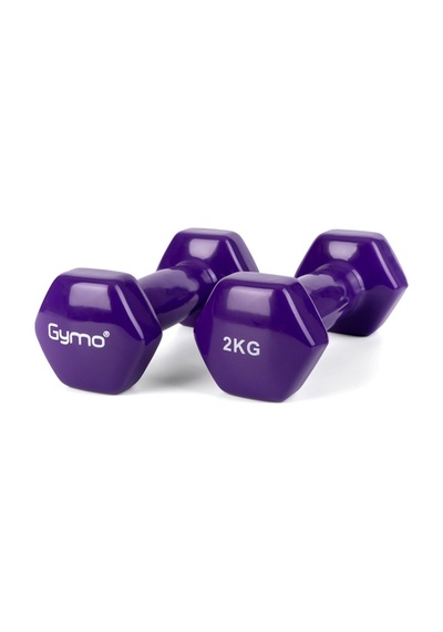 Gymo Hex Shape Vinil Dambıl 2x2kg Mor