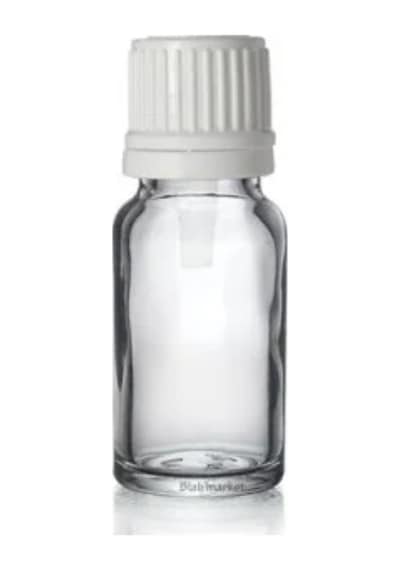Şeffaf Cam Şişe 10 Ml Kilitli Kapak 25 Mm