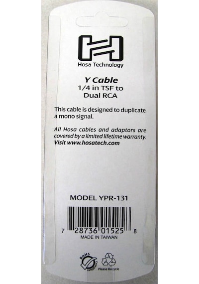 Hosa Technology Ypr131 15 Santim 1/4 Ts Dişi - Dual Rca Erkek