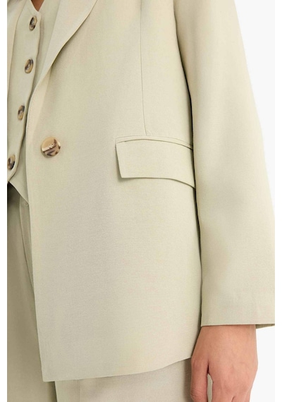 DeFacto Oversize Geniş Kalıp Keten Karışımlı Blazer Ceket Z2536AZ25SPKH176 Haki