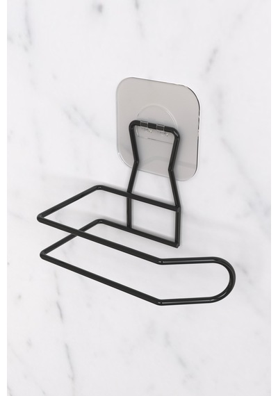 Buççin Online Mağaza Sticker Yapışkanlı Dekoratif Wc Tuvalet Kağıdı Tutacağı Şık Banyo Aksesuarı Wc Kağıtlık Metal Siyah Çok Renkli