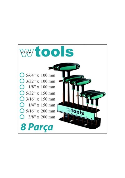Weber Tools T Saplı Allen Anahtar Seti 8 Parça Inç
