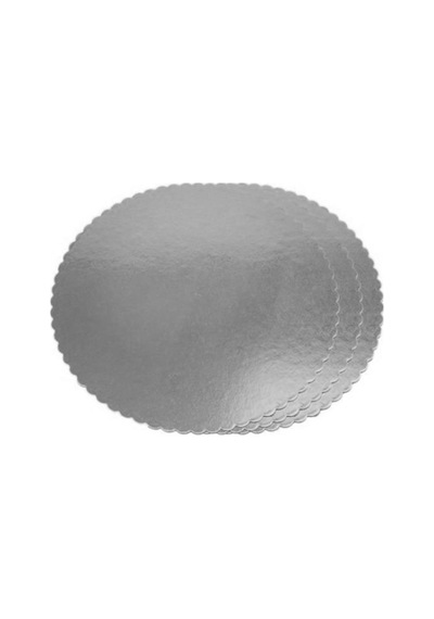 Turta Mendili / Pasta Altlığı Gümüş Yuvarlak 20 CM 10 Adet