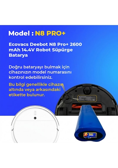 Ecovacs Deebot N8 Pro+ 2600 Mah 14.4v Robot Süpürge Batarya