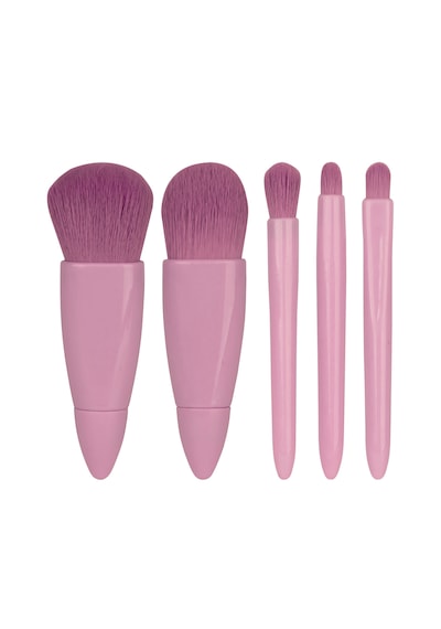 Naturalove Aynalı Makyaj Fırça Seti Pembe