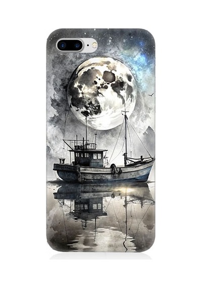 Apple Uyumlu iPhone   7 Plus Balıkçı Teknesi Desenli Silikon Kılıf