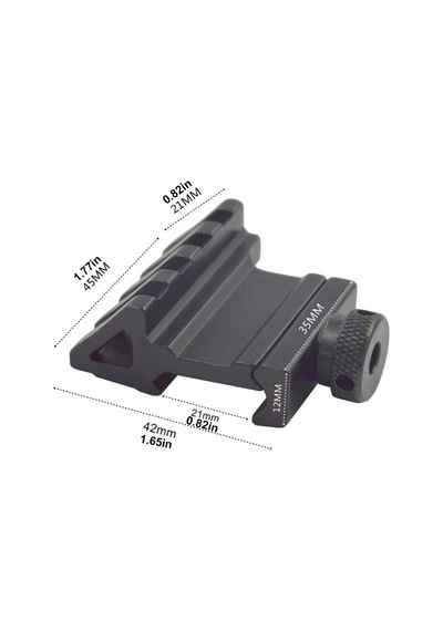 Aparatı Av Malzemesi Hafif Parça Taktik 45 Derece Açı Ofset Yan Adaptörü 20mm Picatinny Ray