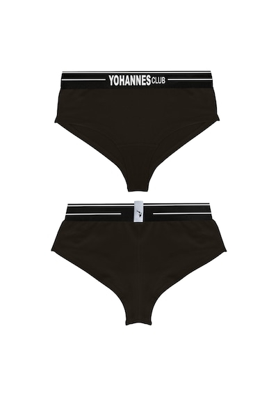 Yohannes Club, Kadın Pamuklu İç Çamaşırı Takımı, Renk Seçenekli, Bralet-kemerli Hipster Külot Siyah