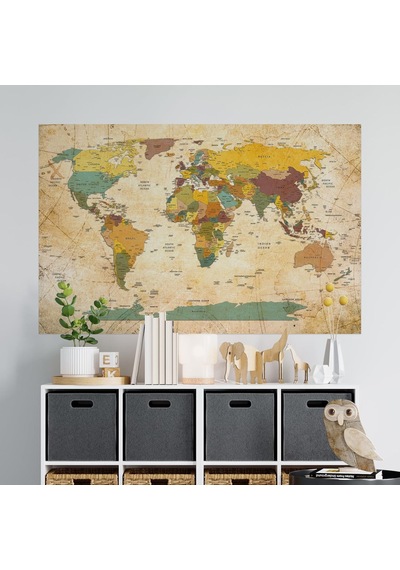 Plustablo Modern Şık Okul Ve Eğitim İçin Uygun Dünya Haritası Duvar Sticker 70x105 Cm. Diğer