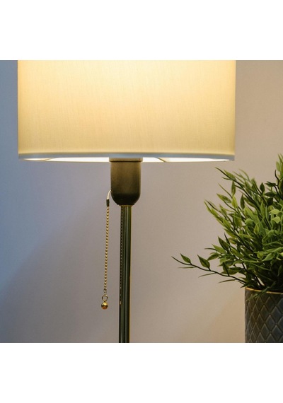 North Home Kumaş Başlıklı Abajur Yatak Odası Gece Lambası Salon Aydınlatma Krem