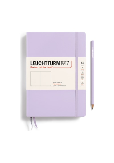 Leuchtturm1917 Not Defteri Orta Boy A5 , Sert Kapak, 251 Numaralandırılmış Sayfa, Düz, Leylak Mor