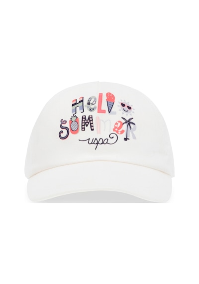 U.S. Polo Assn. Kız Çocuk Krem Renkli Slogan Baskılı Baskılı Şapka 50312276-VR071