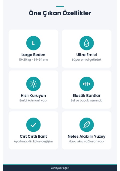 Evcil Hayvan Külot Bezi Large Beden 10-20 Kg - Ultra Emici - Hızlı Kuruyan