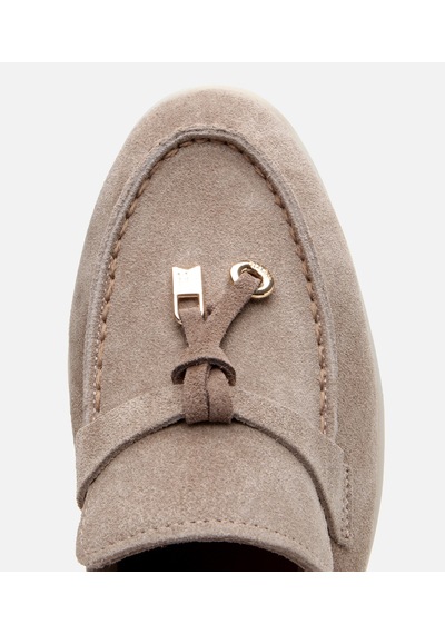 Hotiç Kadın Süet Deri Bej Klasik Loafer