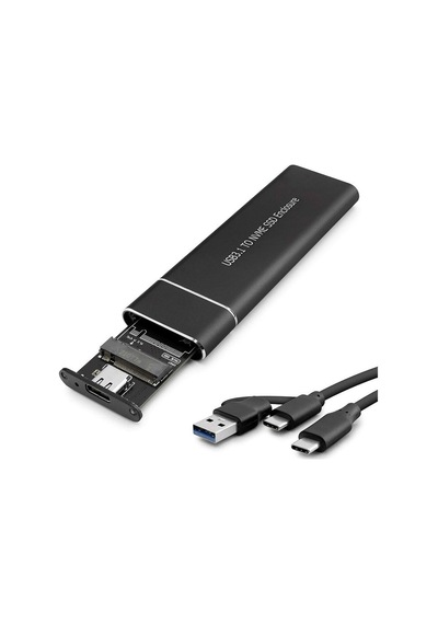 Ssd Kutu Type-c3.1 + Usb3.0 Nvme M2 Chıp Jms583 Siyah Hdx1768 Evimdeyokyok