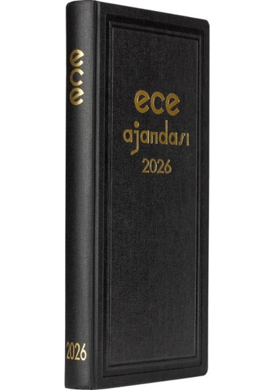 Ece Ajandası Asya 2026 - 17x33 Klasik Ciltli Ticari Ajanda - Kasa Ajandası Siyah