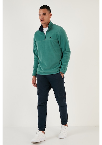 Buratti Slim Fit Anti-Pilling Tüylenme Yapmayan Bato Yaka Kışlık Şardonlu Erkek Polar 5906001 Benetton
