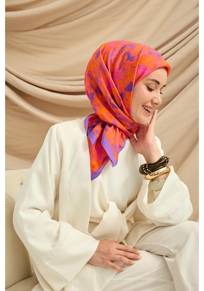 Silk Home Velora Eşarp 161001-34 Mor, Turuncu, Fuşya