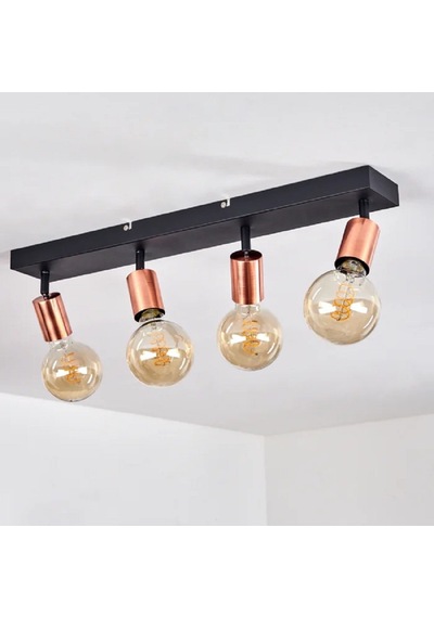 Riolıght Modern1 Siyah1 4xe27 Duylu Mafsallı Hareketli Başlık Glop Ampul Hariç Metal Spot Avize Siyah
