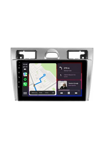 Ford Fiesta Android Siyah Multimedya 2006-2009 Carplay Android Auto Navigasyon 4gb Ram 64gb 9"