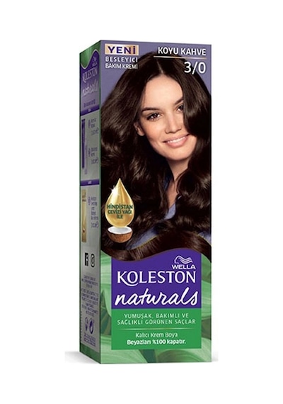 Hubrendy Tedarik Naturals Saç Boyası Koyu Kahve 3/0