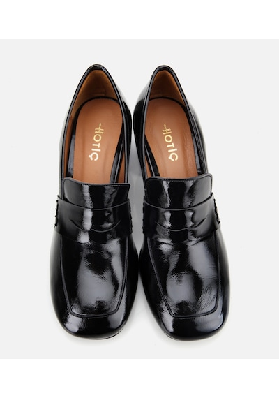Hotiç Kadın Rugan Deri Siyah Topuklu Klasik Loafer 01ayh312780a100 Siyah