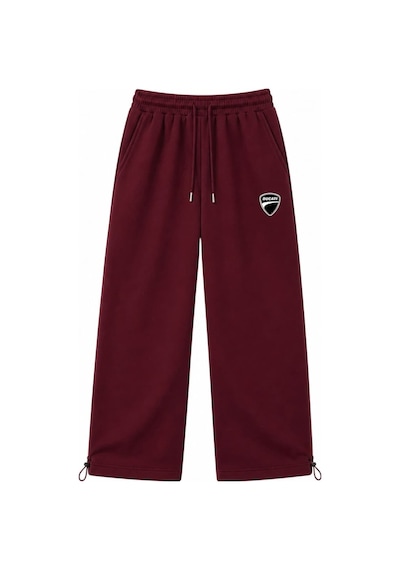 Zaee Ducati Nakışlı Ayarlanabilir Paça Baggy Eşofman Altı Bordo