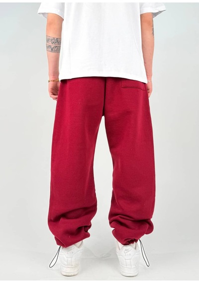 Zaee Basic Kışlık Kumaş Ayarlanabilir Paça Baggy Eşofman Altı Bordo